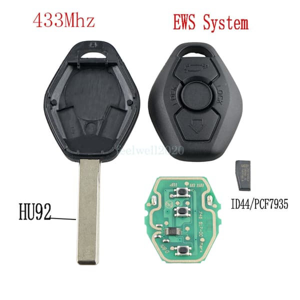 3 Button Remote Key Fob 433MHZ Uncut Blade Replace For BMW E46 E39 3 5 7 Series