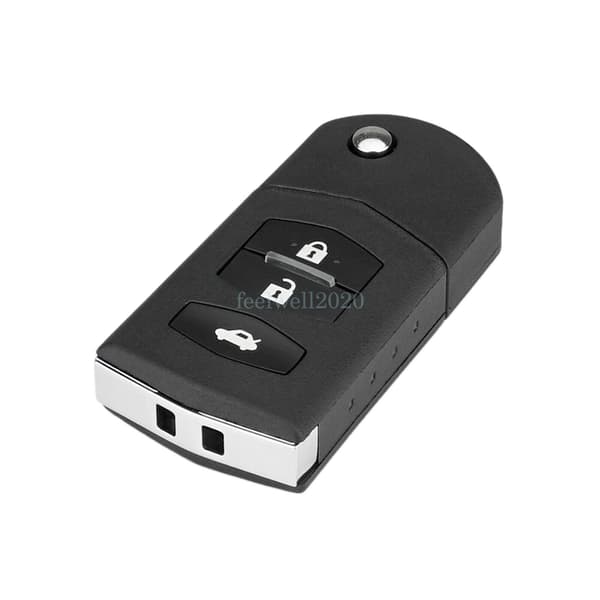 3 Button Flip Remote Key Fob Case Shell For Mazda 2 3 5 6 RX-8 MX-5 + Battery