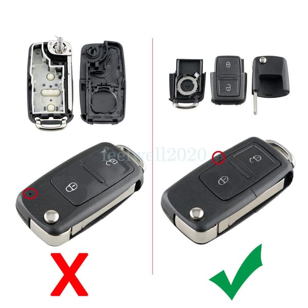 Replacement 2 Button Remote Key Fob Case For VW Volkswagen T5 Golf MK4 Polo Bora