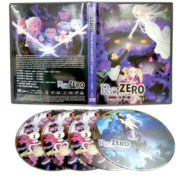 Re:Zero Starting Life in Another World (Sesong 1-3) - DVD (66 Episoder + 2 OVA) (Engelsk tale)
