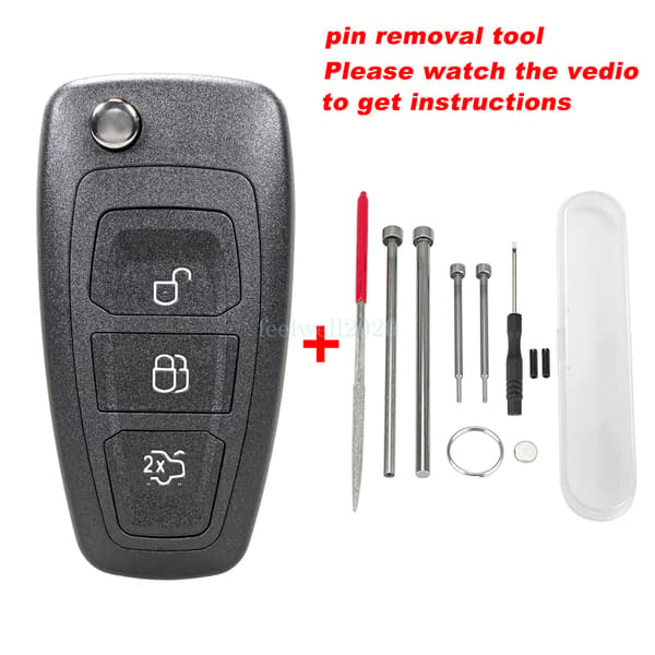 3 Button Flip Key Case Fob Set Tool For Ford Focus Transit Connect Custom Mondeo