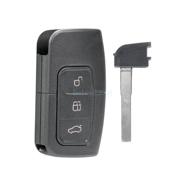 For Ford Focus Kuga Mondeo C-Max 3 Button Remote Car Key Fob Case Shell + Blade