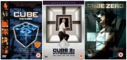 CUBE Trilogy Komplet DVD-samling (Film 1, 2, 3, Region 2)