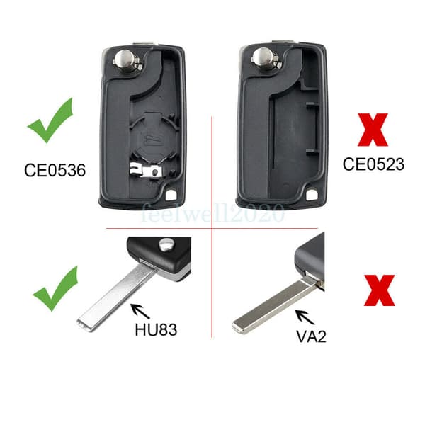 2 Button Replacement Flip Key Fob Case Shell Blade For Peugeot 207 307 308 407