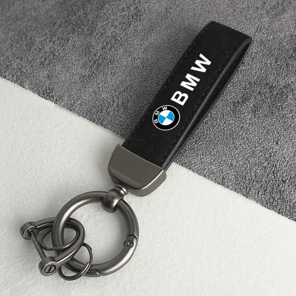 Læder Bilnøglering Emblem til BMW F30-E3, Sort