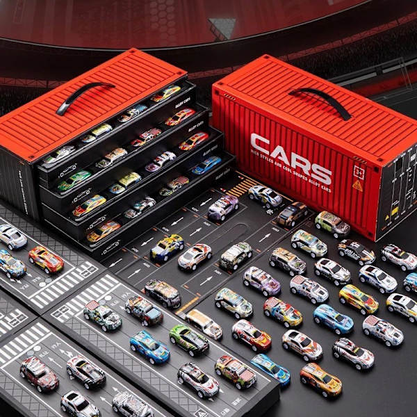 Gift box 48-piece alloy toy car set for kids with tin, racing & classic ...