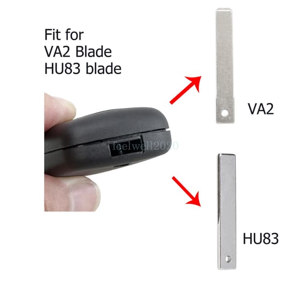 2 Button Key Fob Shell Case for Citroen C2 C3 2002 2003 2004 2005 2006 VA2 HU83