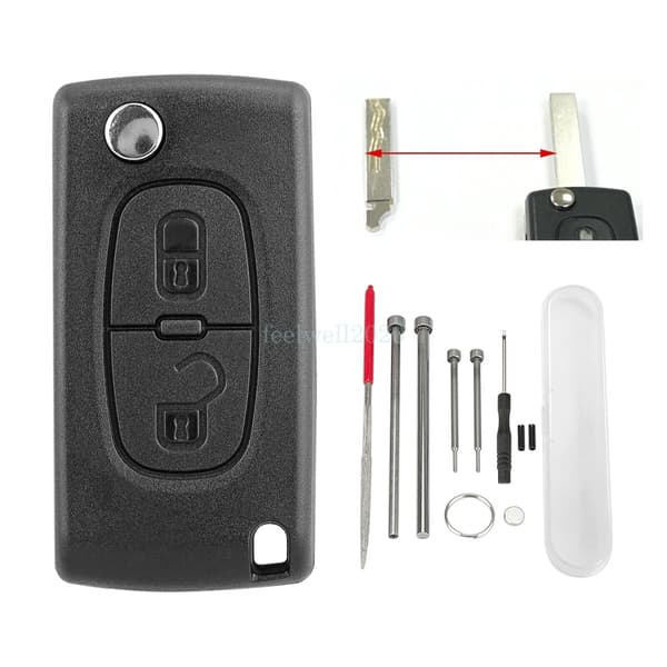 2Button Key Fob Case HU83 For Citroen C2 C8 C3 Picasso Dispatch Pin Removal Tool