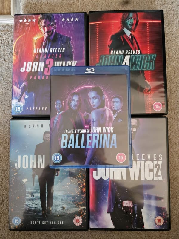 John Wick 1-4 DVD + Ballerina Blu-ray