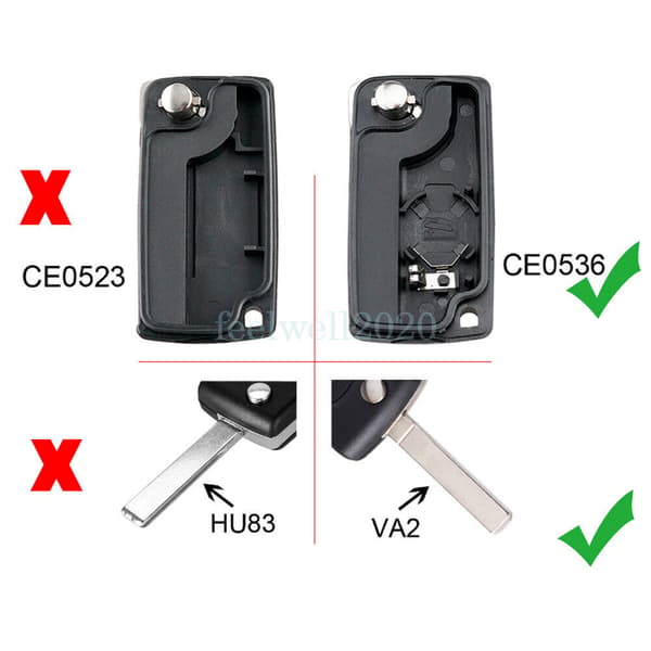 3 Button Car Key Fob Shell Case For Citroen C2 C3 Picasso C4 C8 Dispatch CE0536