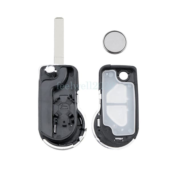2 Button Flip Remote Key Fob Shell VA2 Blade For Citroen DS3 2009-2017 + Battery