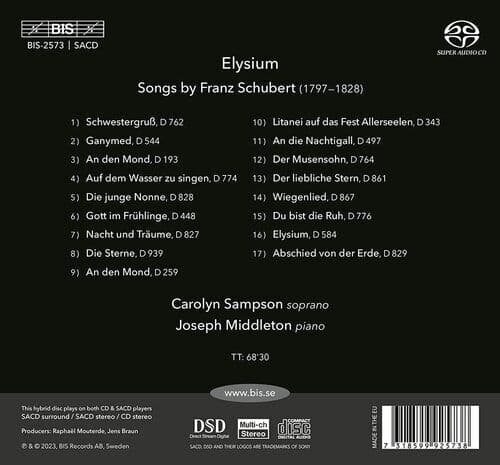 Franz Schubert : Elysium: A Schubert Recital CD (2023)