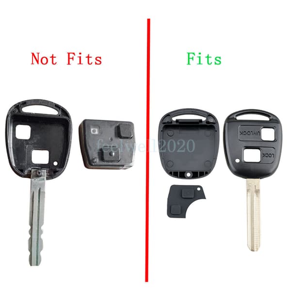 2Button Remote Key Fob Case Shell For Toyota Yaris 1999 2000 2001 2002 2003 2004