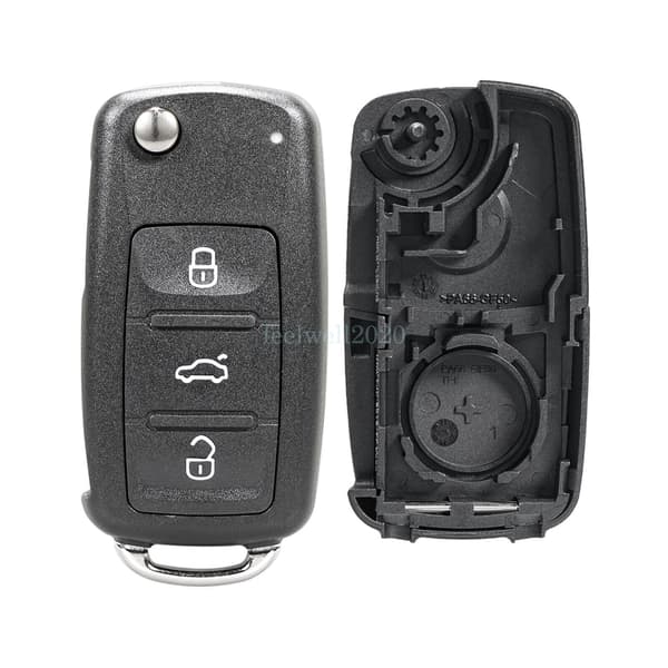 3 Button Flip Key Fob Case Shell For VW Golf Transporter Caddy Polo Beetle Caddy