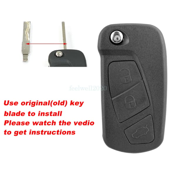 For Ford KA MK2 2008-2016 3 Button Remote Flip Key Fob Case Shell Blade Tool Set