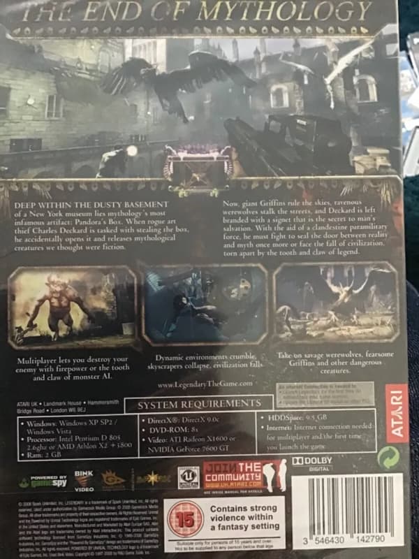 Legendary pc dvd Brand New