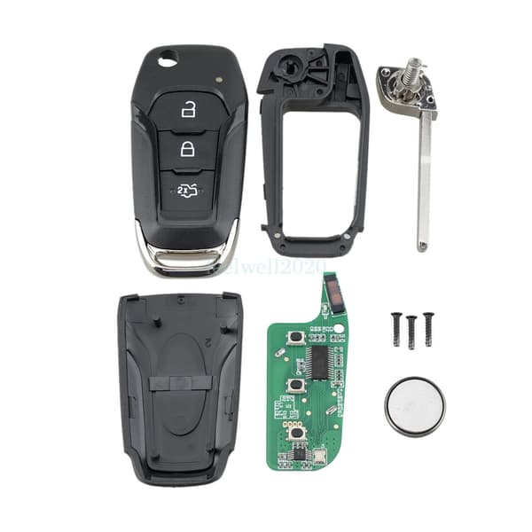 3 Button 433MHz Remote Key ID47 ID49 Chip For Ford Transit Custom MK8 Connect