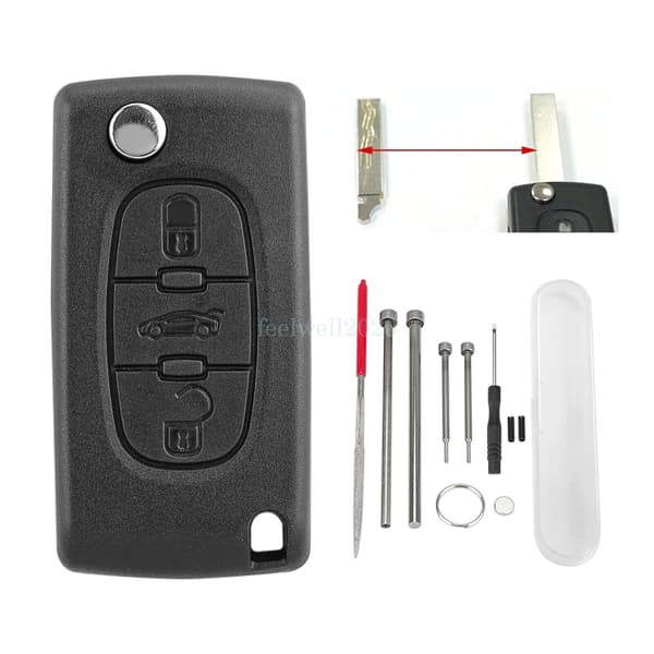 3 Button Flip Key Fob Case For Citroen Berlingo Dispatch van C4 GRAND PICASSO