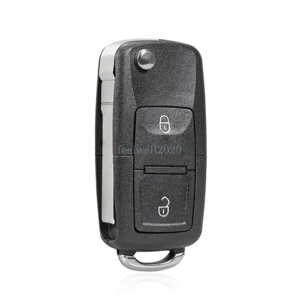 2Button Remote Car Flip Key Fob Case Shell For VW Golf MK4 Bora Passat + Battery