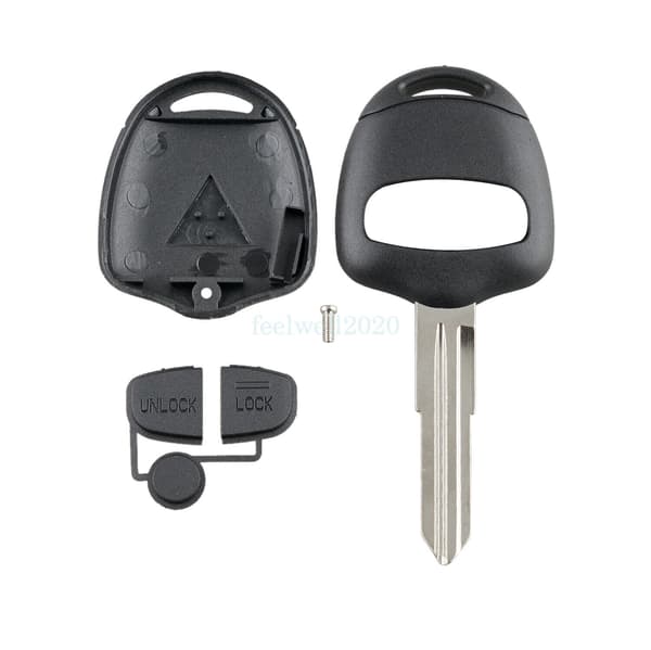 2 Button Key Case Shell Blade For Mitsubishi L200 2005 - 2015 Remote Fob