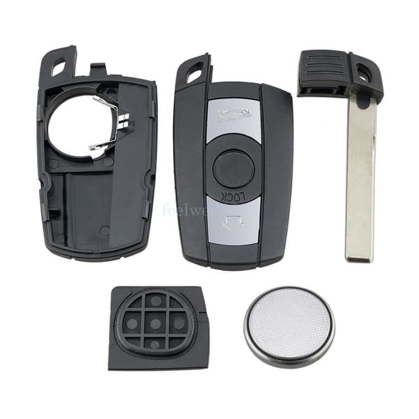 3 Button Remote Key Fob Case For BMW E60 E61 E63 70 E72 E82 E90 E91 E92 +Battery