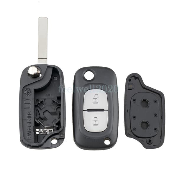 2 Button Key Fob Case VA2 Blade Replacement For Renault Clio Kangoo Modus Megane