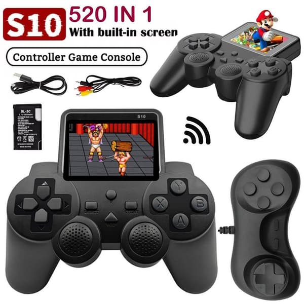 Game Console Wireless Retro Handheld Game Player 2.4" Screen 520 Games +Gamepad