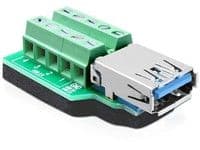 DeLOCK 65370, USB 3.0-A, 10p, Musta, Vihreä, Hopea