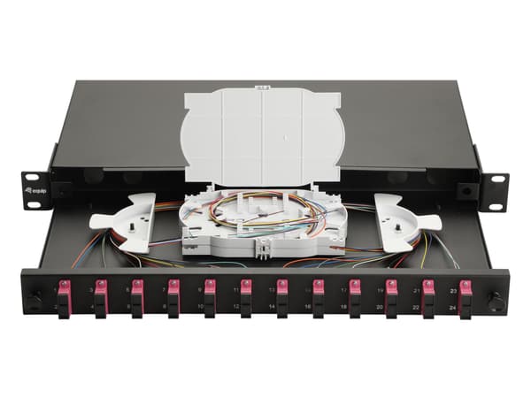 Equip 337304, SC, OM4, rackmontering, 1U, svart, stål