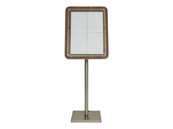 Securit GLASS STAR informationsdisplaypanel för 4xA4 valnöt