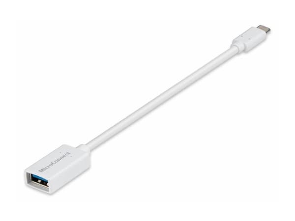MicroConnect - USB-adapter - USB typ A (hona) till USB-C (hane) - USB 3.2 Gen 1 - 20 cm - vit