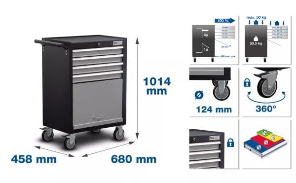 BGS technic Workshop Trolley, 51000 mm, 51 kg