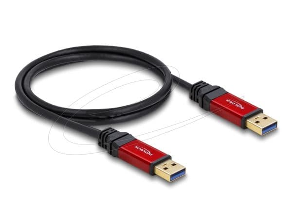Delock Premium - USB-kabel - USB-type A (hann) til USB-type A (hann) - USB 3.0 - 1 m - svart