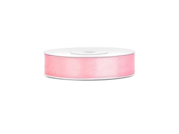 Ljusrosa satinband 12 mm