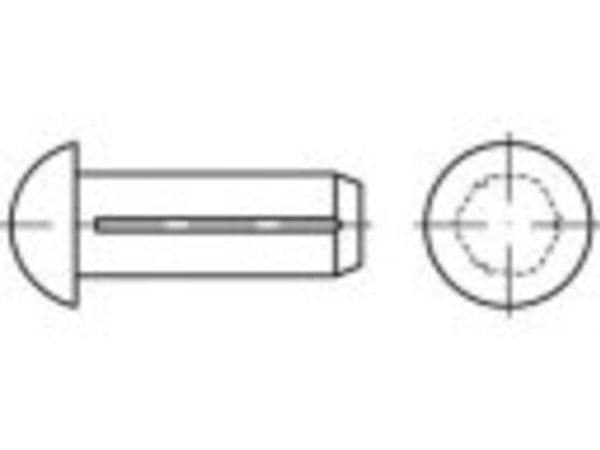 TOOLCRAFT halvrunda räfflade spikar 2 mm, 500 st