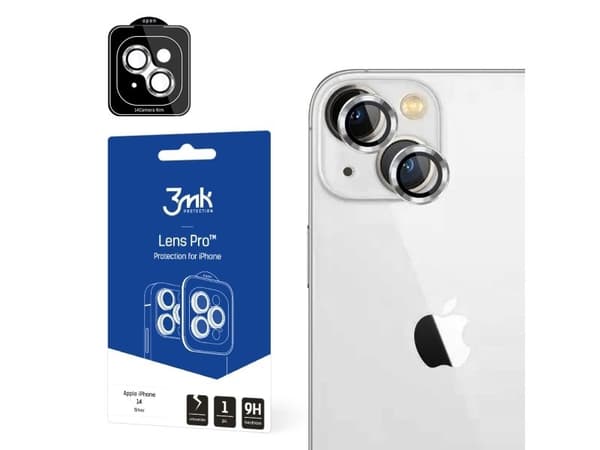 3MK Lens Protection Pro Silver, iPhone 14, Silver, 1 styck