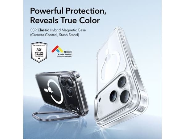ESR Classic Hybrid Kickstand Magsafe iPhone 17 Pro clear