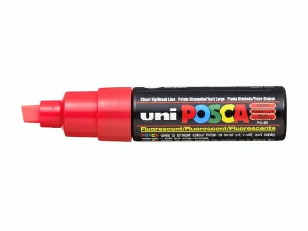 Paint marker Uni Posca PC-8K fluo red 8mm - (6 stk.)