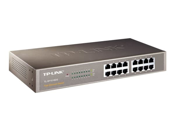 TP-Link TL-SF1016DS - Switch - 16 x 10/100 - stasjonær, rackmonterbar