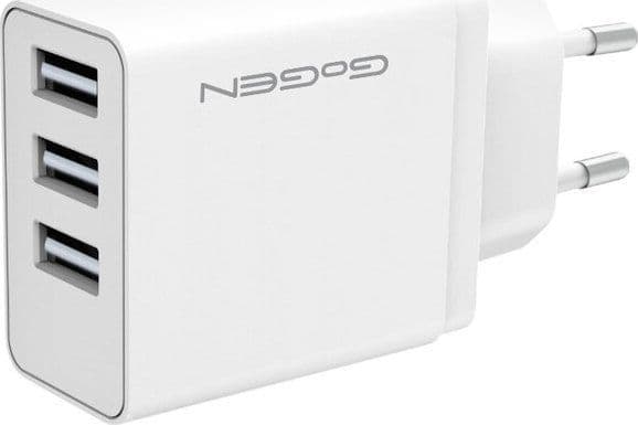 GoGEN nettlader 3x USB 15,5W 3,1A - ACH301W