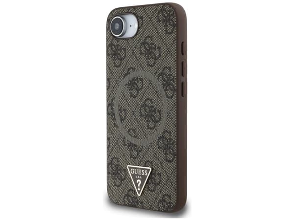 Guess 4G Ring Triangle Logo MagSafe-etu til iPhone 16e - Brun