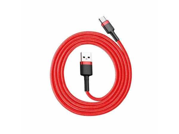 Baseus Cafule - USB-kabel - USB (hann) til USB-C (hann) - USB 2.0 - 3 A - 1 m - rød/svart