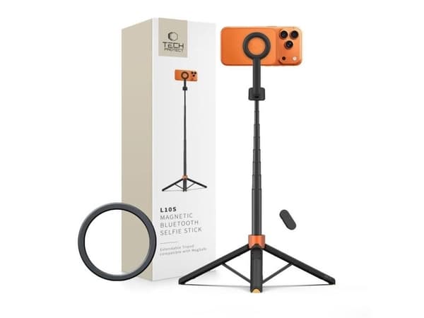 TECH-PROTECT L10S MAGSAFE BLUETOOTH SELFIE STICK TRIPOD BLACK/ORANGE
