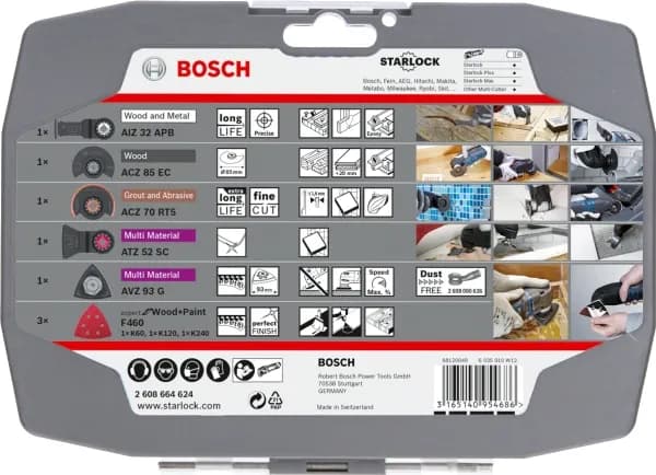 Bosch Starlock - Tilbehørssett for multiverktøy - 13 deler