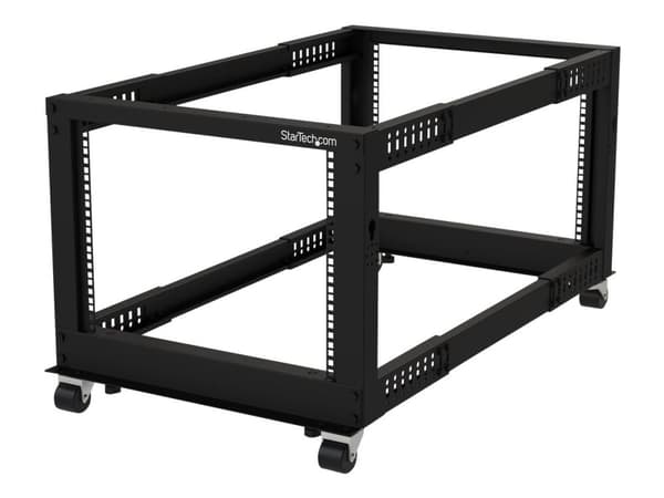 Startech 8U 19" Open Frame Server Rack, 4 Post Adjustable Depth 23-41" Mobile, Free Standing Rolling Network/Computer Equipment Data Rack, Dell Pow...