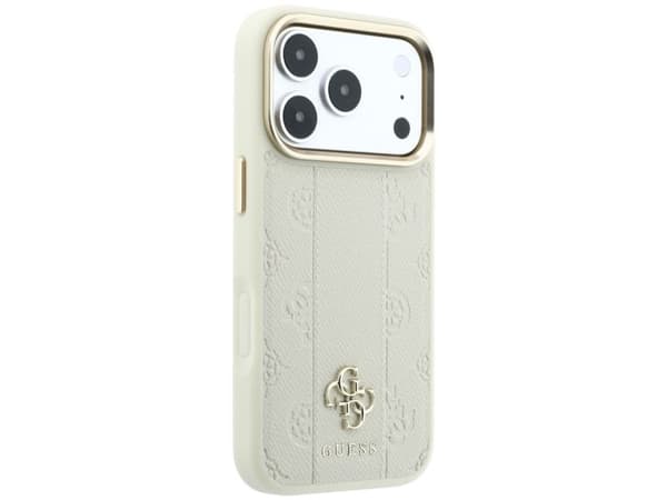 Guess Stripe Peony 4G Logo MagSafe Case for iPhone 18 Pro Max / 17 Pro Max - Beige