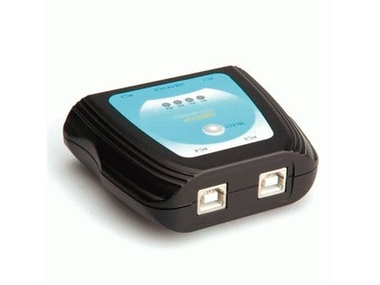 VALUE Manual USB 2.0 Printer Switch, Kabel, 70 x 25 x 90 mm, 4 x USB