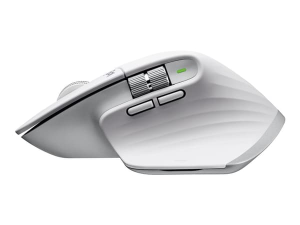 Logitech MX Master 3S - Mus - laser - 7 knapper - trådløs - Bluetooth, 2,4 GHz - Logitech BOLT-mottaker - Blekgrå