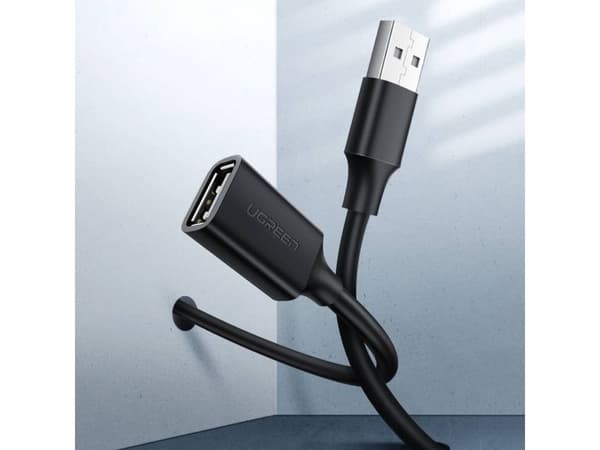 USB 2.0 -jatkojohto UGREEN US103, 3m (musta)