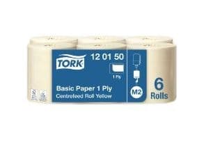 Allroundpapper Tork® M2 Basic centerfeed 120150, 1-lagers, förpackning med 6 st